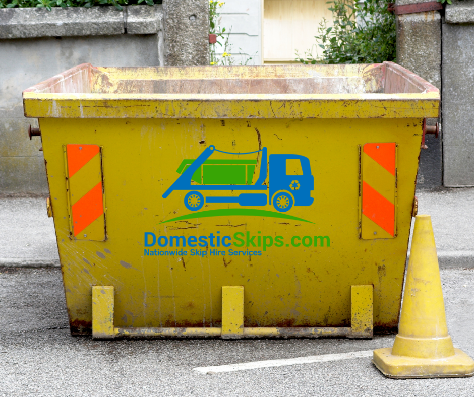 6-yard domestic waste skip delivery in the UK, click here for local 6 yard skip hire prices and book a 6yd skip online